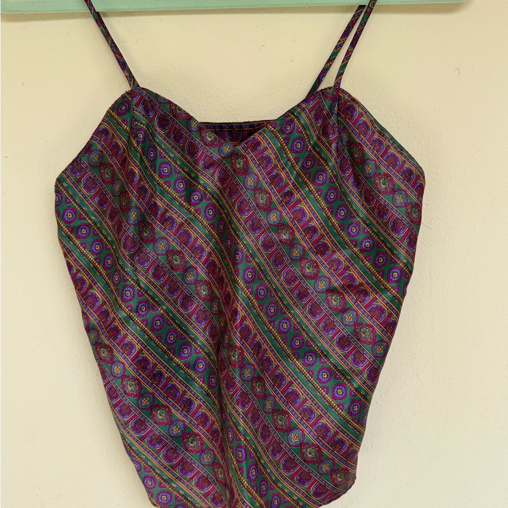 Victoria's Secret Purple and Green Patterned Camisole